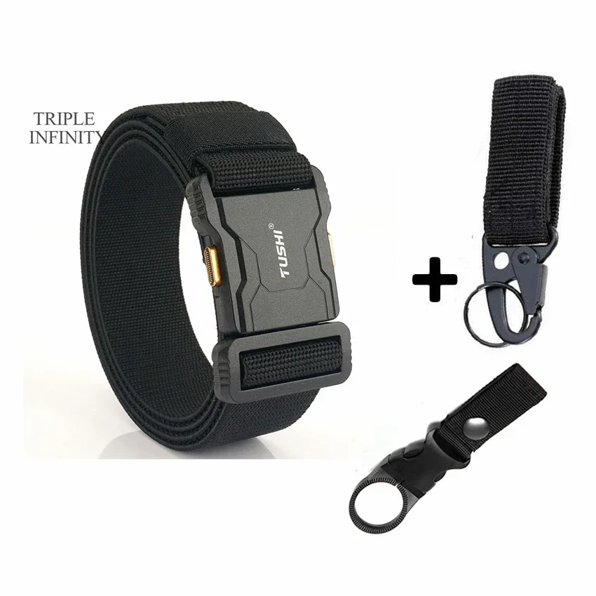 TUSHI Cintura Tattica Originale Ufficiale Cintura Elastica A Sgancio Rapido Fibbia In Metallo Cintura Da Allenamento Per Utensili Casual Cinture Per Pantaloni Da Uomo - Foto 7