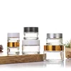 20pcs 10g-100g Empty Clear Glass Jar Straight Sided Cream Jars sliver/gold/black lid inner liner empty cosmetic container jars 3