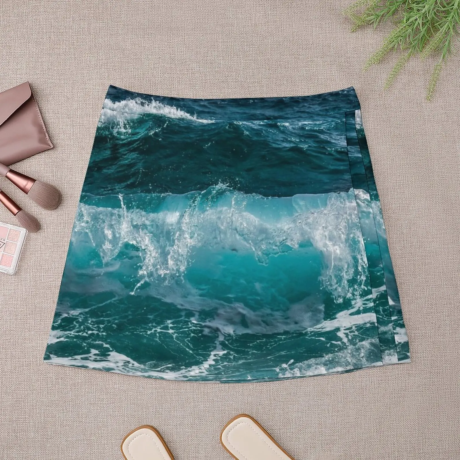 Blue Ocean Waves Mini Skirt modest skirts for women korean style women clothing skirts for women 2024