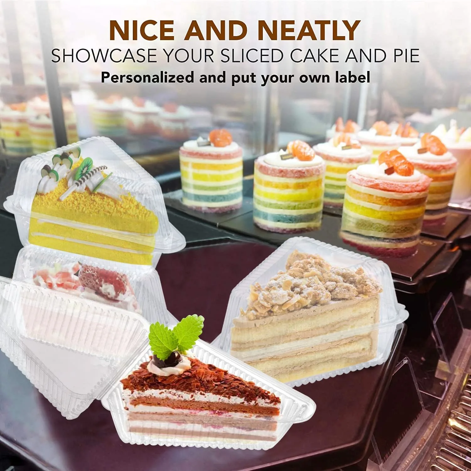 Pie & Cake Slice Container - Tamper Evident - 200/Case