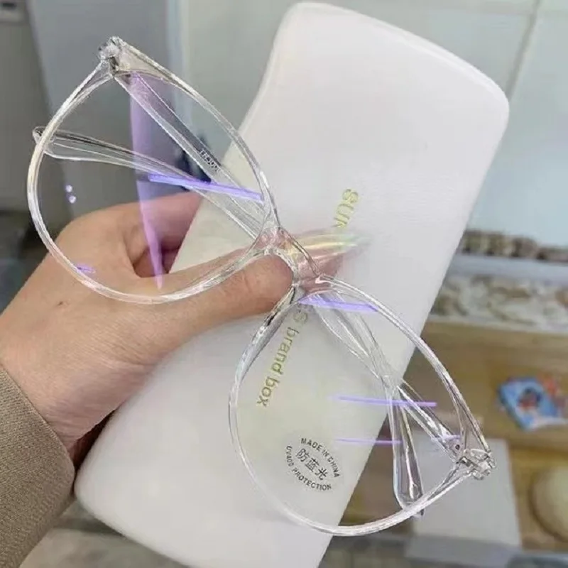 Unisex Transparent Round Anti Blue Light Glasses