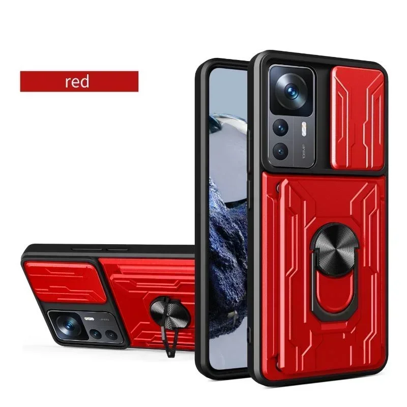 thumbnail image 1 of Funda de lujo a prueba de golpes para Xiaomi 13T Pro, Redmi Note 13, Pro Plus, PocoX6, Protector de lente deslizante, funda de armadura dura multifunción, 1 of 5