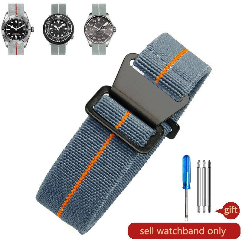 Durable Elastic Nylon Watch Strap - French Parachute Style
