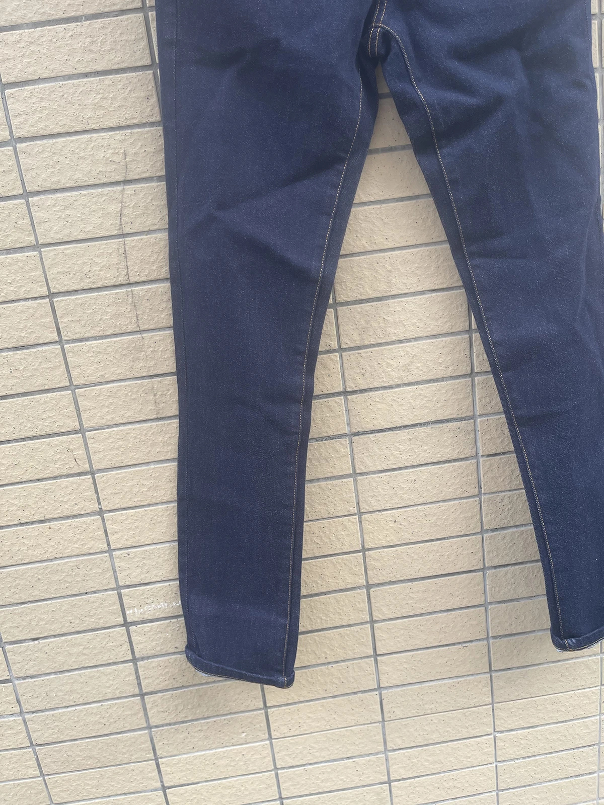 2024 Spring/Summer New D2 Jeans Trendy Men's Washed and Worn Hole Patches Painted Three Dimensional Cutting Small Feet Blue deni