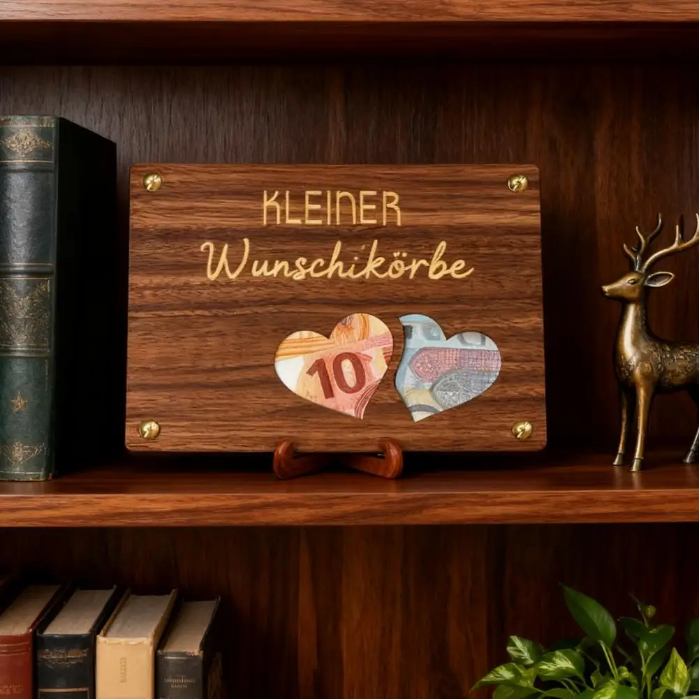 20*15cm Wooden Money Holder Envelope Hollow-out Cash Holder Wedding Cash Gift Holder For Christmas Birthday Graduation Festival