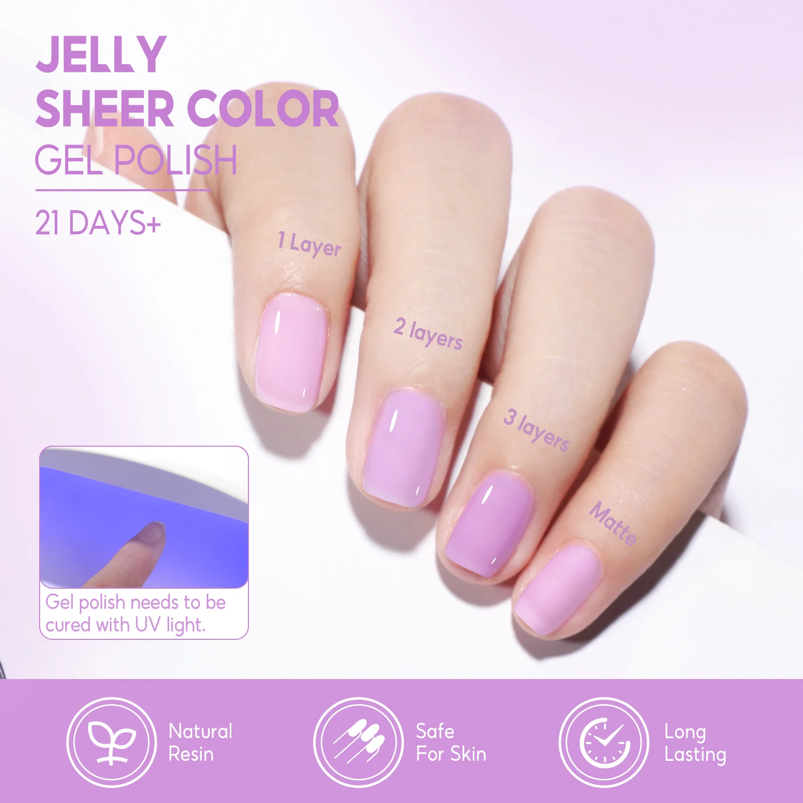 Coscelia Nail Gel Polish Set 7ml Jelly Nail GelCrystal Translucent Clear Pink Nail Art Semi Permanent Soak Off UV LED Varnish 3