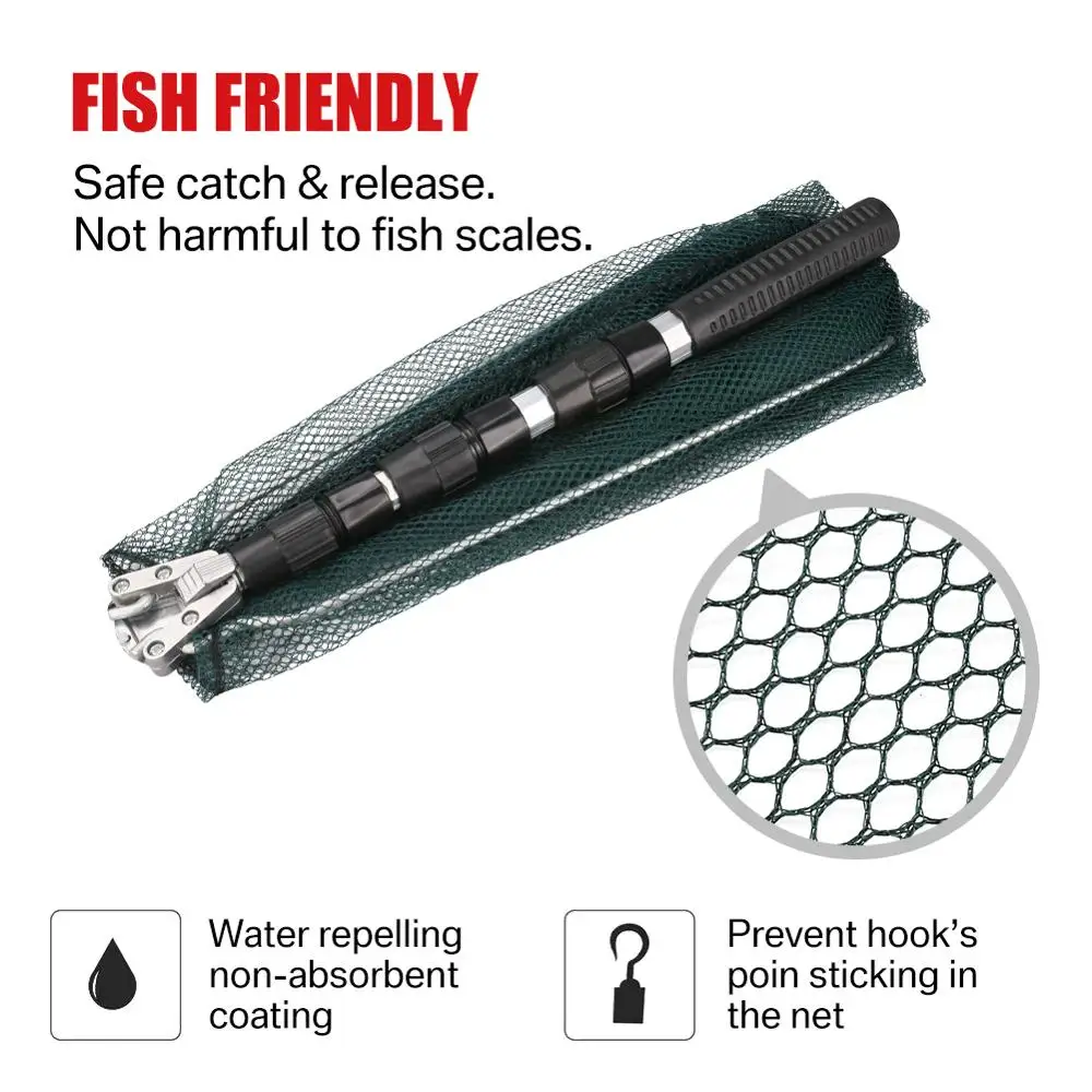 130CM Aluminum Alloy Fishing Net Telescoping Foldable Landing Net  Retractable Pole for Carp Fishing Tackle Catching Releasing