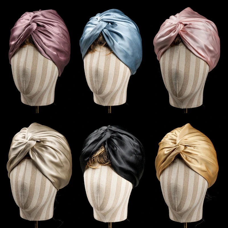 

A2ES Women Silky for Extra Large Bonnet Sleep CapKnotted Hair for Protection Turban Night Hat Elastic Wide Band Hijab for