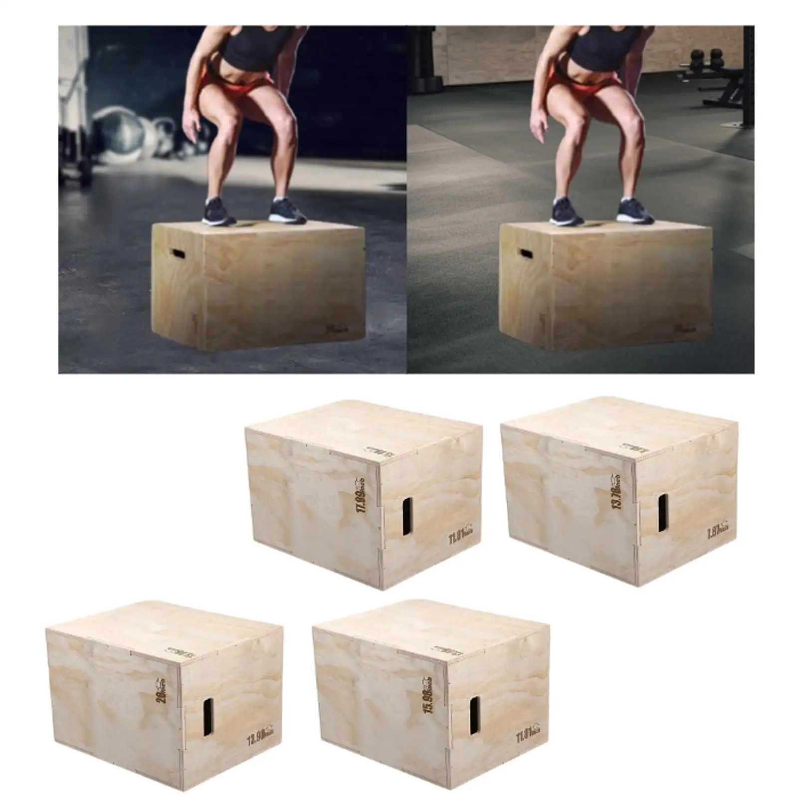 Wooden Plyo Box Exercise Equipment Multipurpose Plyometric Jump Box for Squats Home Gym Conditioning Strength Training Lunges