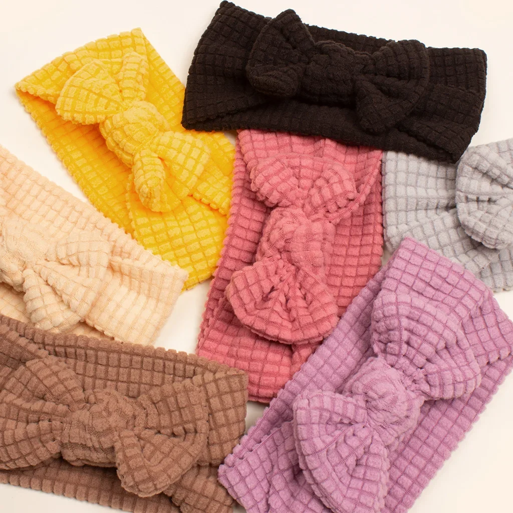 

Baby girls Bow Headband Toddler Cotton Turban Newborn Knit Hairband Elastic Headwrap Kids Hair Accessories Princess Headbands