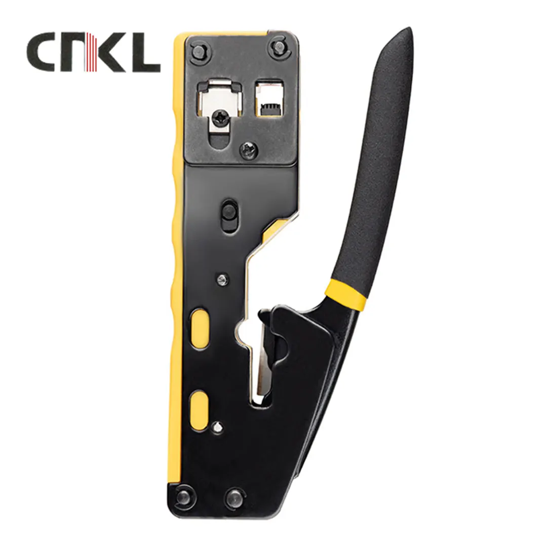 

CNKL RJ45 Crimping Tool Ethernet Crimper For CAT6 CAT5 CAT5E Crimp Tool Pass Connector Replacement Blade Ethernet Cable Stripper