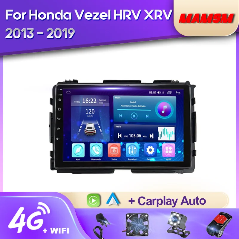 

MAMSM 2K QLED Android 12 Car Radio For Honda Vezel HR-V HRV XRV 2013 - 2019 Multimedia Video Player Stereo GPS Carplay Autoradio