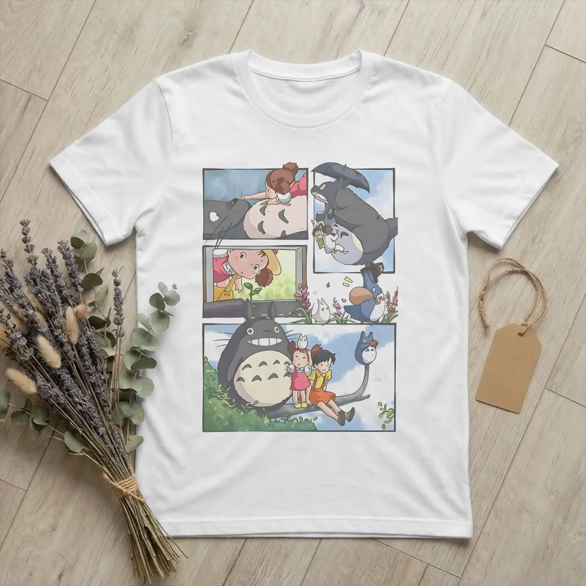 T-Shirts für Männer und Frauen, Hayaos Miyazakis Cartoon-Anime-Neuheit, reine Baumwolle, O-Ausschnitt, kurzärmelige T-Shirts, grafische Kleidung