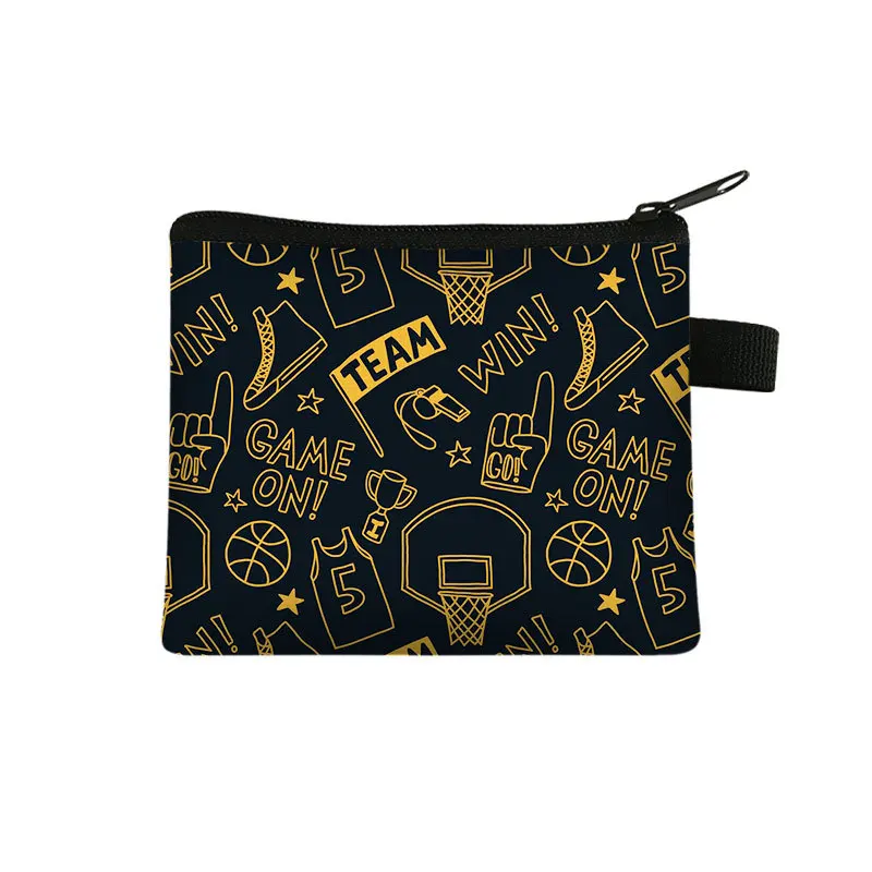 Plush Coin Purse 9 Colors 3D Print Football Basketball Children Polyester Zip Change Mini Wallet Kids Girl Women Gift