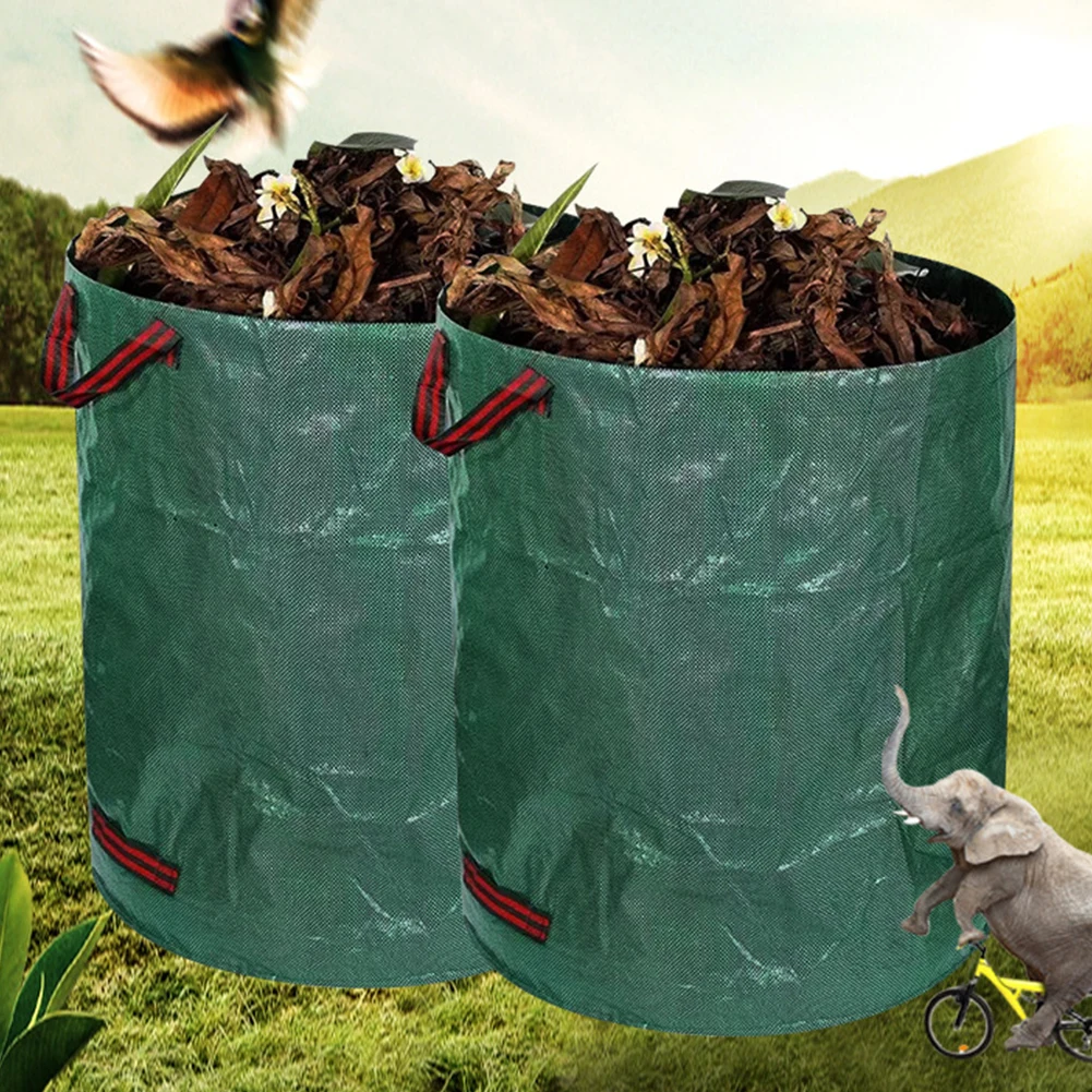500L-60L Reusable Garden Bag Large Capacity Leaf Sack Light Trash Can Foldable Garden Garbage Waste Container Storage Bag garden waste bag