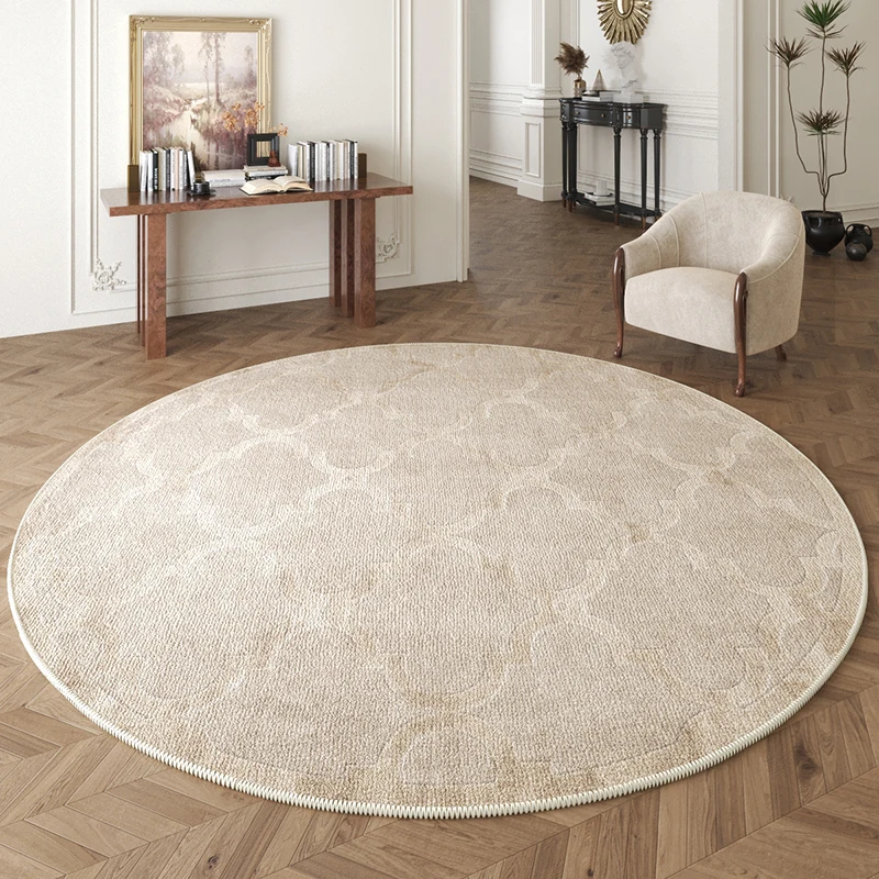 American Round Carpet Living Room Sofa Coffee Table Anti Fouling Carpets High End Retro Bedroom European Chair Anti Slip Rug 4