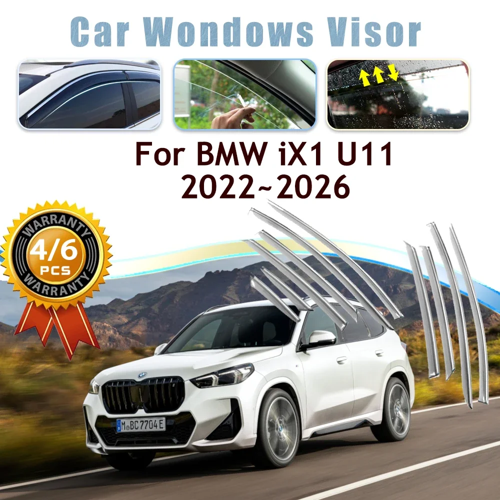 

Автомобильные оконные козырьки для BMW iX1 U11 2022 2023 2024 2025 2026, защита от дождя, солнца, снега, дефлектор, укрытие для ветрового стекла, автомобильные аксессуары