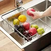 1pc Retractable Sink Drain Rack Sink Dish Drain Rack Expandable  Adjustable Vegetable Fruit Washing Basket Kitchen Accessories 5