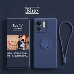 Luxury Liquid Silicone Phone Case - Elegant Back Cover Phone Accessory for Moto G14 (Blue Ring)