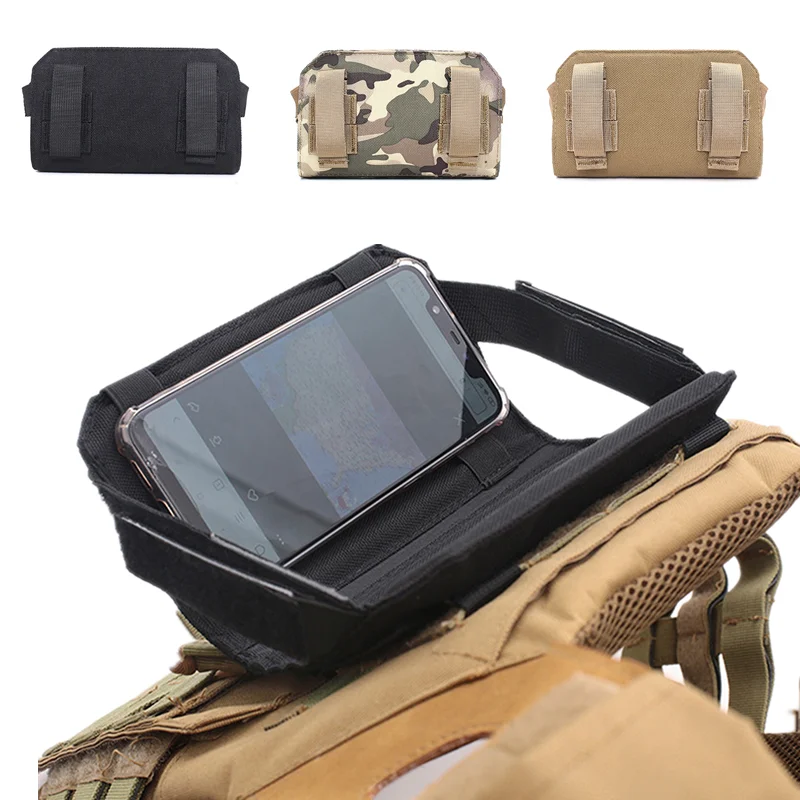 

Tactical MOLLE Pouch Outdoor Map Holder Carrier Bag Smartphone Case Holder Vest Plate Front Panel Belt Stiky Pack Accessories