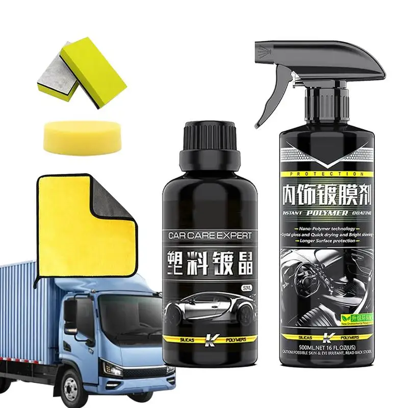 

50ml Car Trim Restorer Long Lasting Auto Coating Polish Repair Spray Automobile Plastic Parts Crystal Plating Renovation Agent