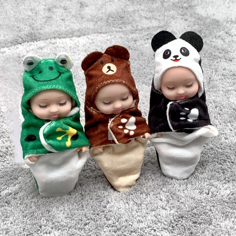 Mini Reborn Baby Doll Toy Simulation Animal Series with Clothes Movable Humanoid Doll Children's Toy Doll Birthday Gift - 2