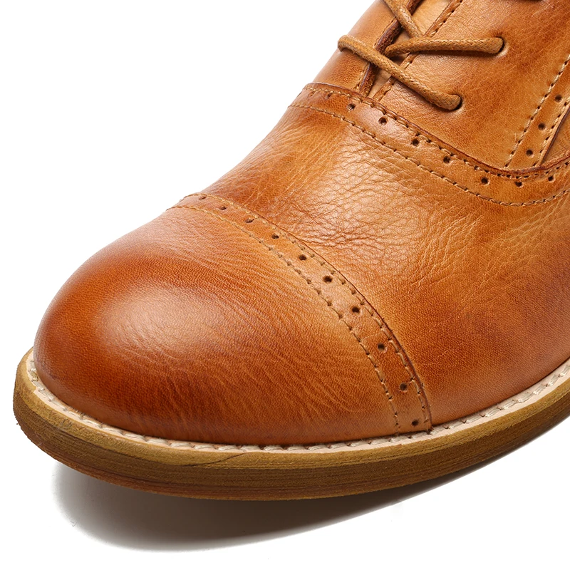 British Derby Shoes Men Calf Leather Unisex Two-part Brogue Shoes Goodyear-welted Women Fomal Business Wedding Male