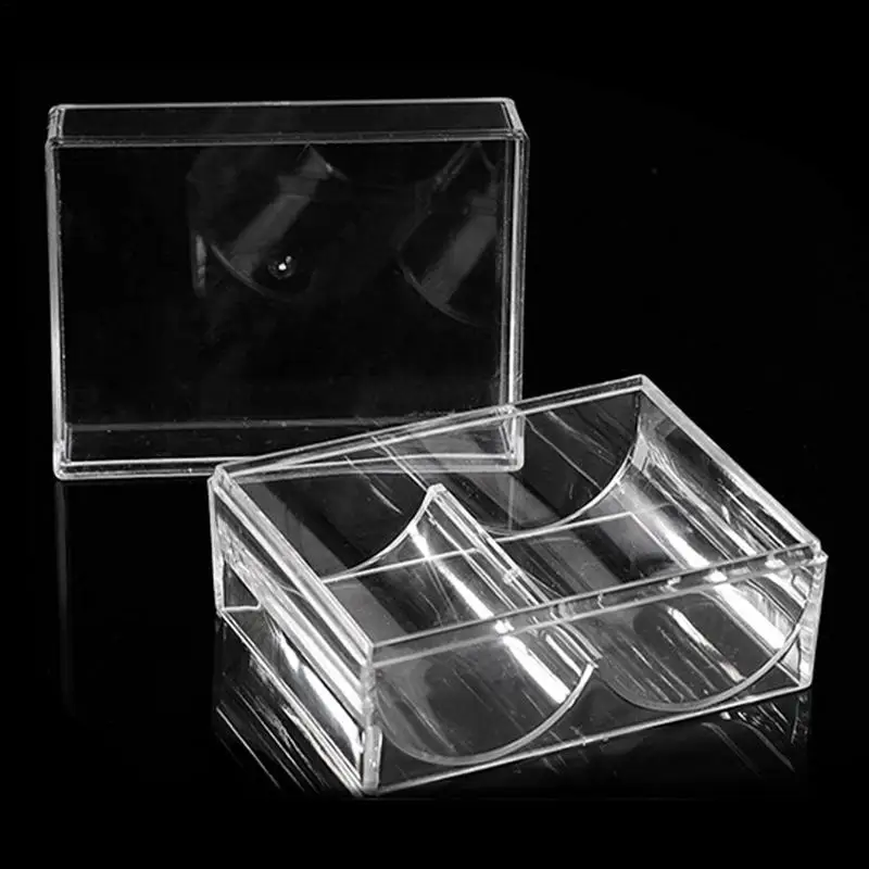 Poker Chip Rack Display Clear Trays 2 Slots Acrylic Rack Holds 40 Standard-sized Chips For Casino