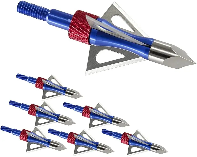 

Hunting Broadheads 100 Grains Bow-Hunting Arrow Tip Archery Hunting Shooting Broadheads 3-Fixed Blades 1.125" Cutting Diameter 6