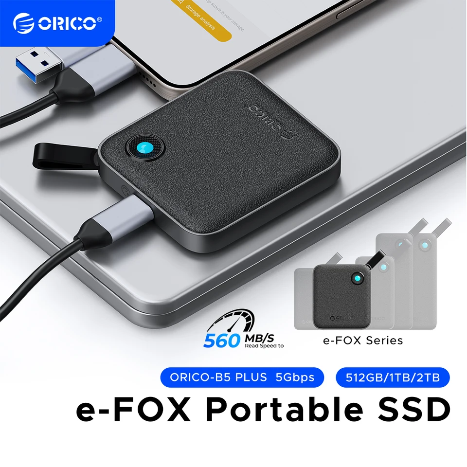 ORICO eFOX B5 Plus ポータブルSSD 1TB ORICO Portable External Solid State Drive External Hard