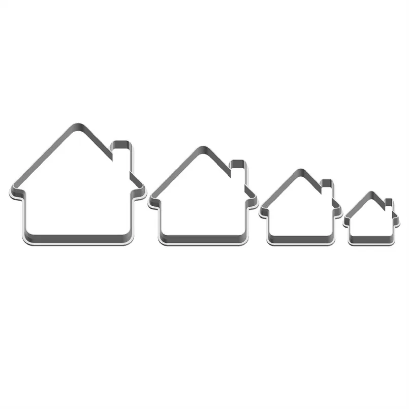 Four Specifications Cartoon Building Small House Plastic Mold Cake Fondant Tools Cookie Sushi and Fruits Cutters cookie cutter baking mold cookie mould cookie printing mold fondant cutter baking decorating tools cookie maker press kit cake lace mold
