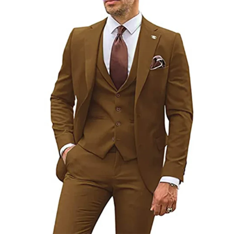 Men's Suit for Wedding 3 Piece Slim Set Groomsmen Wedding Dress Best Man Party Wear Bussiness Suits for Men blazer verde hombre