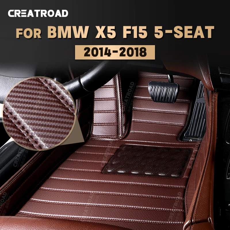 

Напольные коврики из углеродного волокна на заказ для BMW F15 X5 5-seat 2014-2018 15 16 17, коврик для ног, аксессуары для интерьера автомобиля