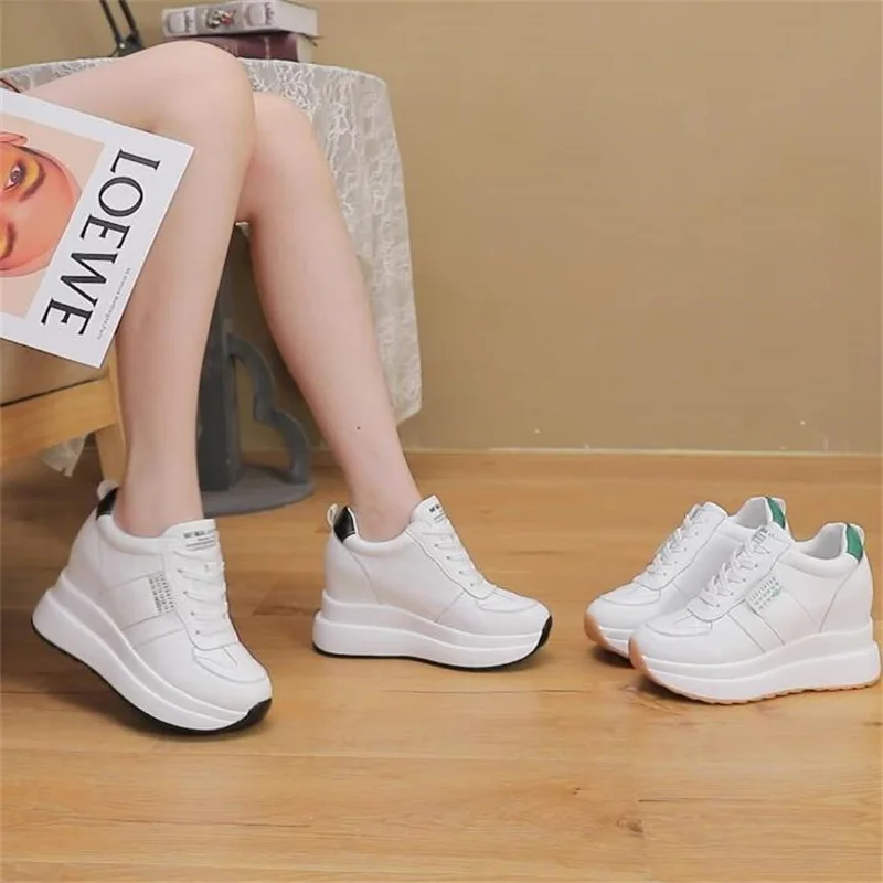 Scarpe da ginnastica con zeppa con plateau primavera autunno cm