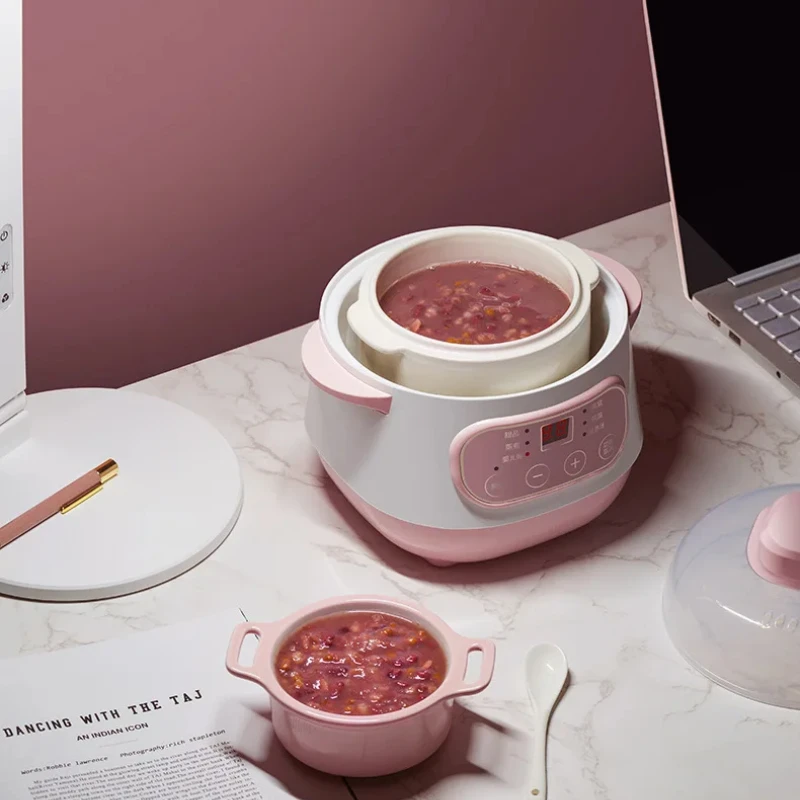 BS206 Automatic Electric Porridge Pot for Newborns, Ceramic Stewing Pot, Baby Food Cooking, Safe and Healthy Baby Products,