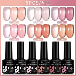 LILYCUTE 6-Piece Jelly Pink Nude Translucent Gel Nail Polish Collection (6Pcs-233089)