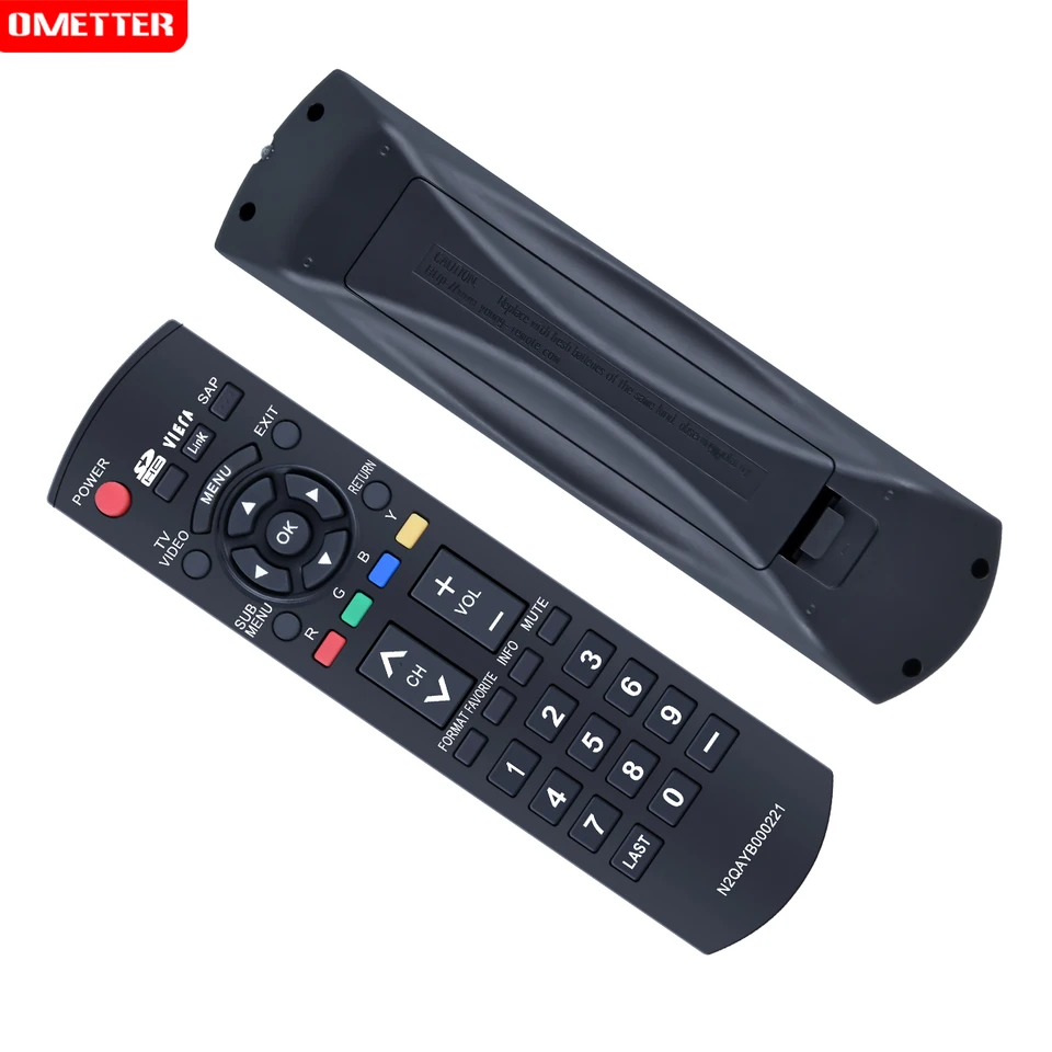 Replacement Remote Control For Panasonic Plasma TVs (N2QAYB000221) - Fits TH-50PE8U, TH-50PX80U, TH-50PZ80U, TH-42PZ80U