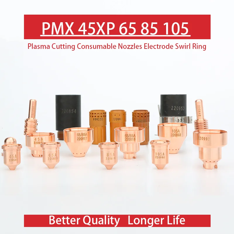 PMX 45XP 65 85 105 Plasma Cutting Consumable Nozzles Electrode Swirl Ring220941 220930 220819 220816 220990 220842 220857 220994