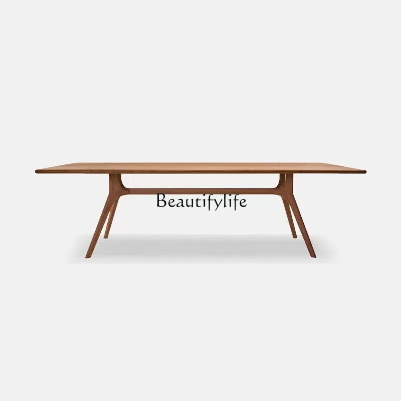 

Dining Table Nordic Rectangular Simple Full Solid Wood Table Designer Log Art Long Table