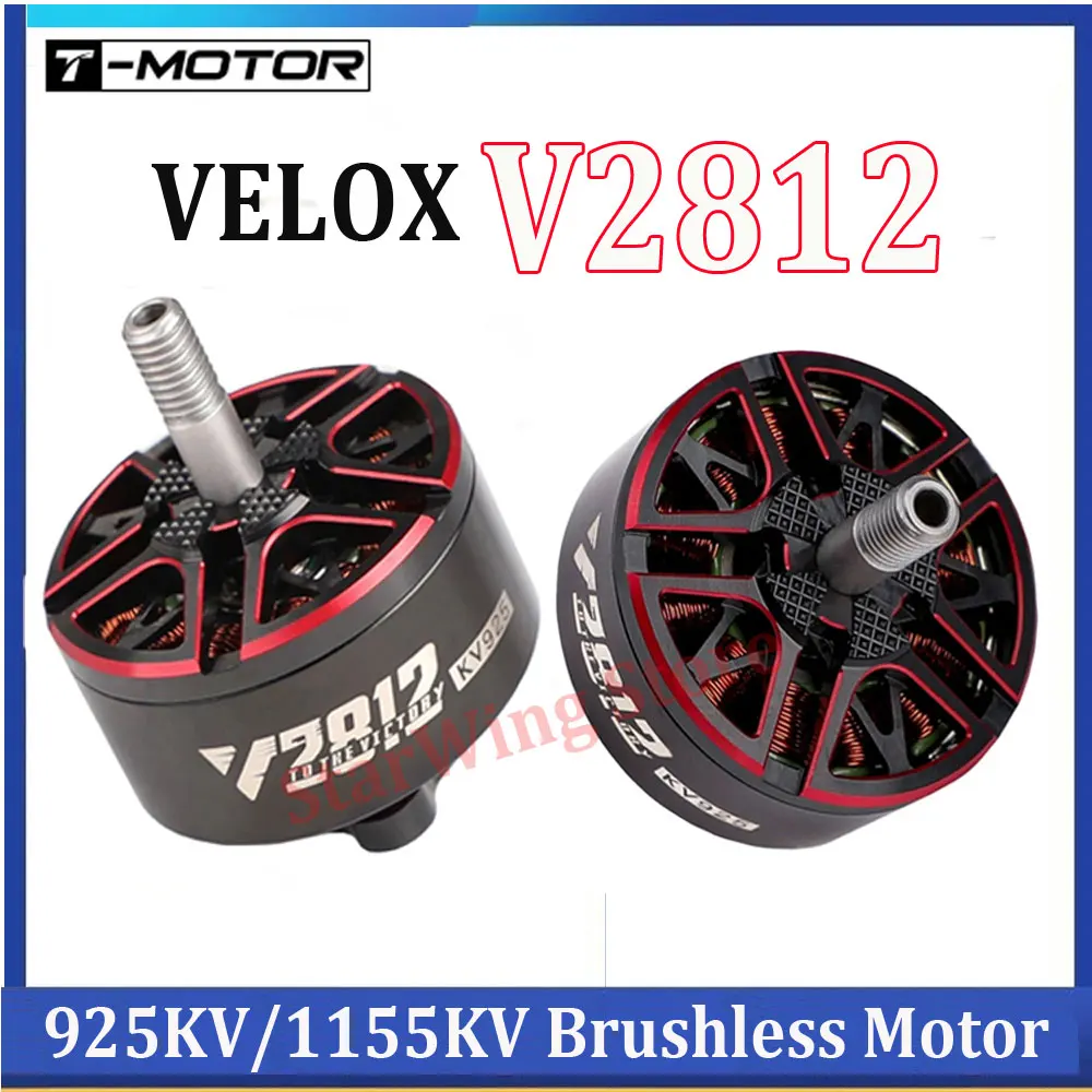 T-Motor Velox V2812 2812 925Kv 1155Kv Motore Brushless 19*19Mm W/4Mm Albero Compatibile Elica Da 7-8 Pollici Per Fpv Cinelifter Drone