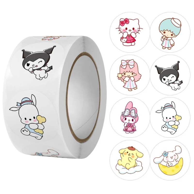 

Sanrio 500 Stickers DIY Kawaii Hello Kitty Kuromi My Melody Cinnamoroll Pachacco Pompompurin Handwork Stickers Envelope Stickers