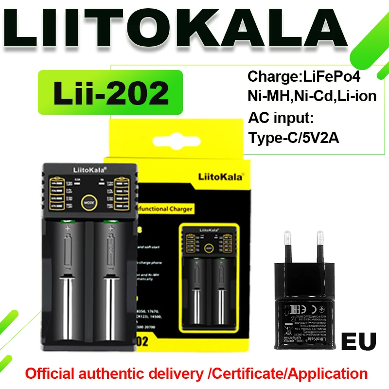 Battery Charger LiitoKala Lii-100 Lii-202 Lii-402 Lii-CH2 18650 26650 AA AAA Rechargeable battery charger