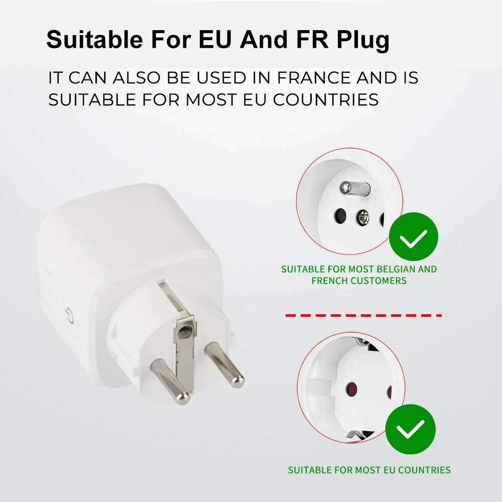 Tuya ZigBee 스마트 플러그 20A EU 스마트 홈 콘센트 소켓(전력 모니터링 타이밍 기능 포함)은 Alexa Google Home Alice를 지원합니다.
