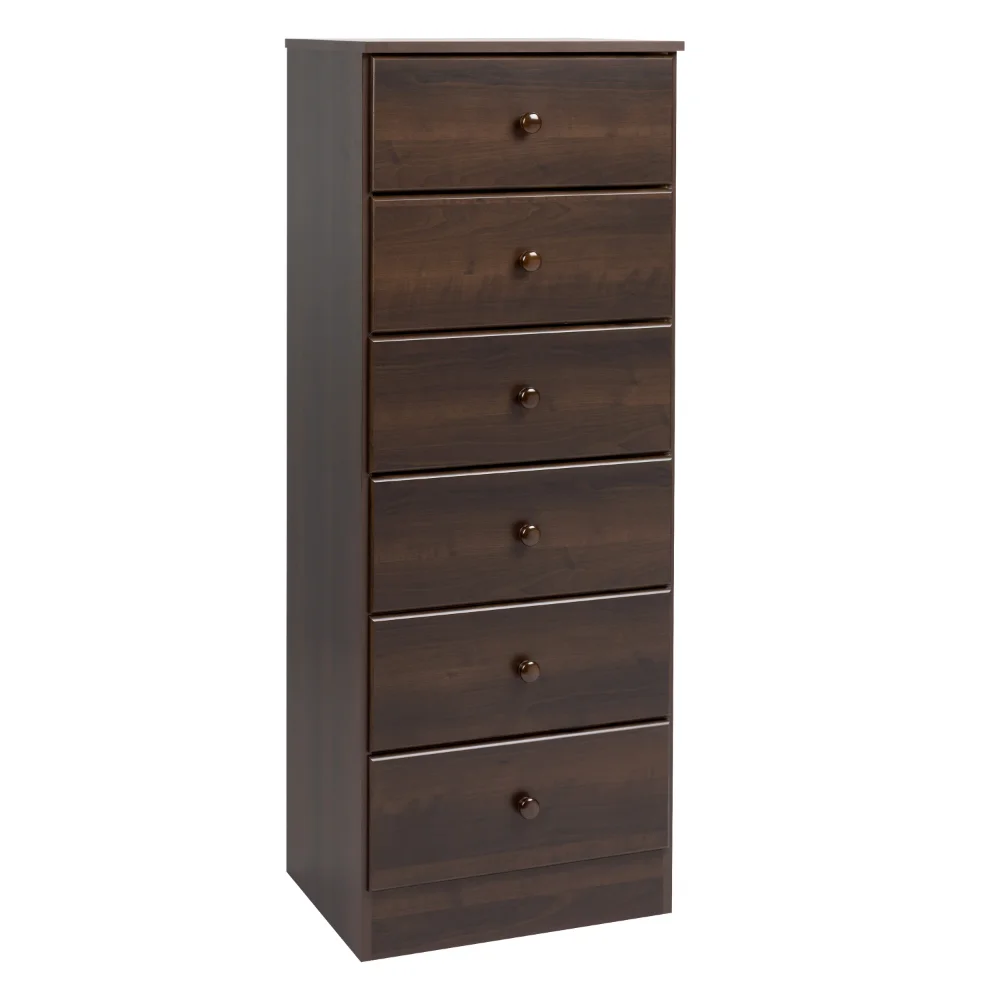 

Prepac Astrid 6-Drawer Tall Chest, Rich Espresso Wood storage containers