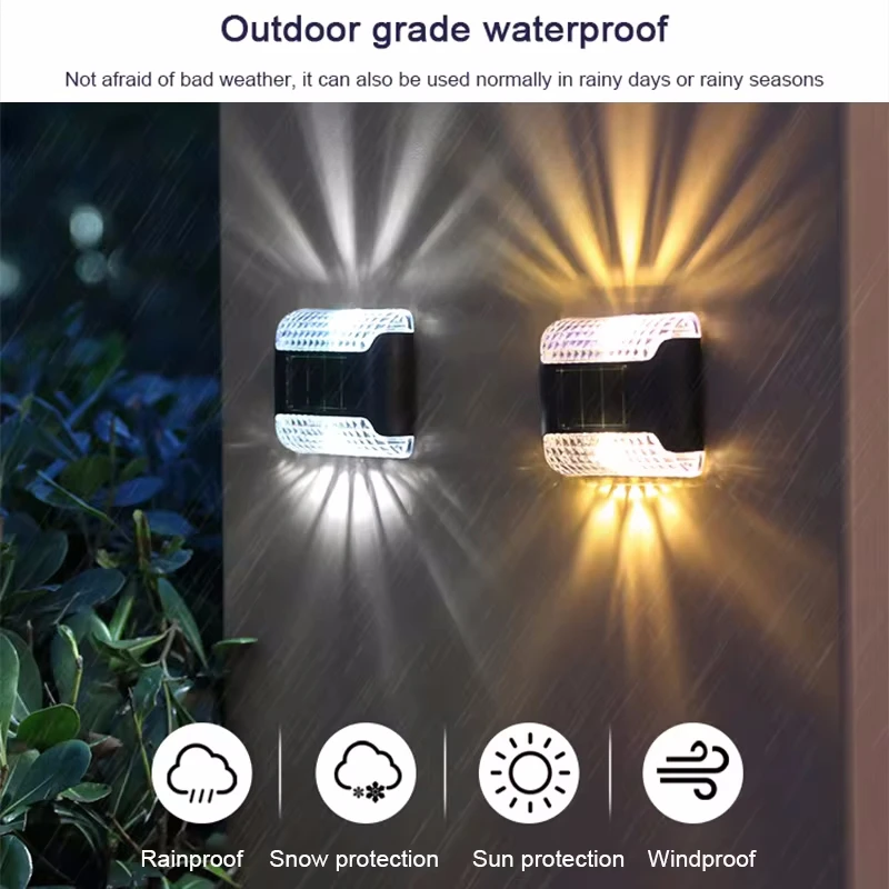 LED Wall Lamp Solar Light Solar LED Light Solar LED Light Outdoor Waterproof Garden Decoration Wall Lamp Smart Light Control Sense Courtyard Balcony Fence