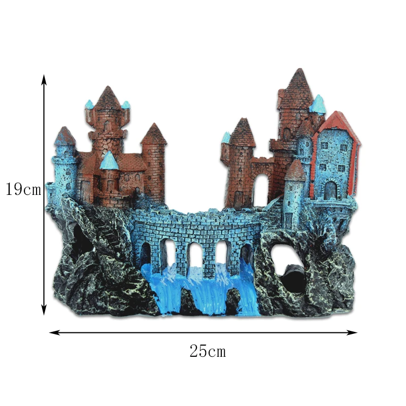 Aquarium Castle Decoration Landscaping Villa House Small Building Aquarium Set Meal Fish Shelter
