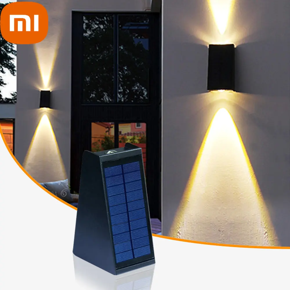 

Светодиодные лампы Xiaomi на солнечной батарее, наружное освещение вверх и вниз, садовое украшение с защитой от солнечного света, водонепроницаемая внешняя настенная лампа для мойки
