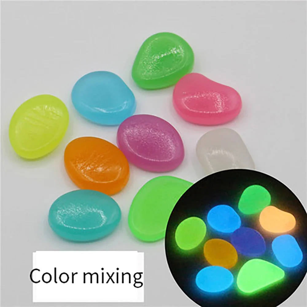 Garden Pebbles, Colorful Glow-in-the-dark Stones, Garden Fish Tank Aquarium Landscaping Glowing Pebbles, Courtyard Decoration