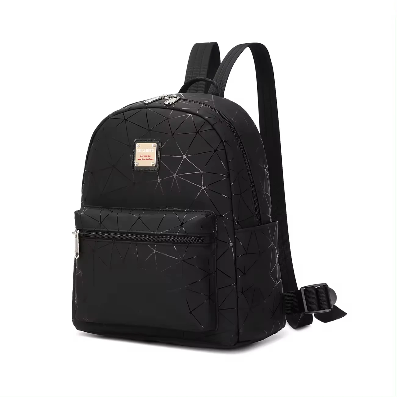 2168 Black Leather Mini Backpack,Lightweight,Fashionable Casual Girl Backpack,Women's Backpack,School Bags College