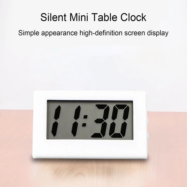 Horloge numérique sans tic-tac, réveil électrique de bureau, LCD, petite horloge  numérique à piles avec pile bouton pour table de bureau - AliExpress